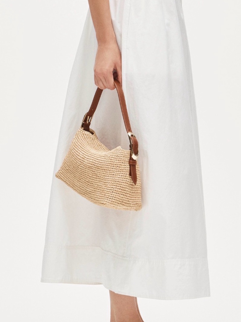 NWT J Crew Berkeley Small Handknotted Shoulder Bag in Raffia - Picture 6 of 10